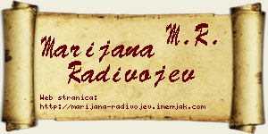 Marijana Radivojev vizit kartica